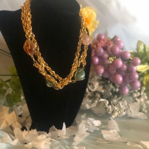 A fascinating gold and colorful necklace